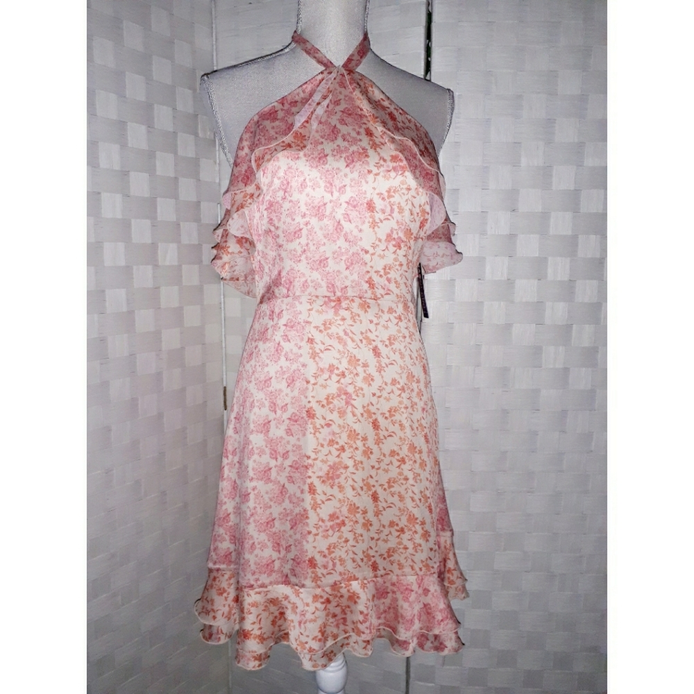 Gianni Bini Louise Floral Ditsy Print Halter Crepe - Picture 11 of 16